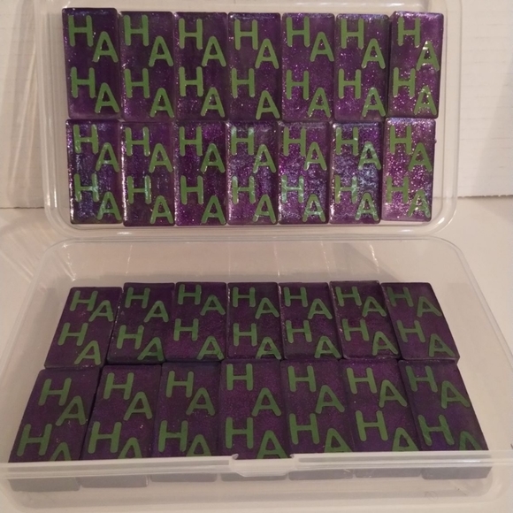 Joker inspired custom made dominoes with box and green crown royal bag - Picture 2 of 5